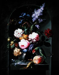 Nature morte avec perroquet, 19ème siècle